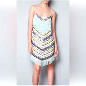 Zara Fringe & Sequin Party Dress